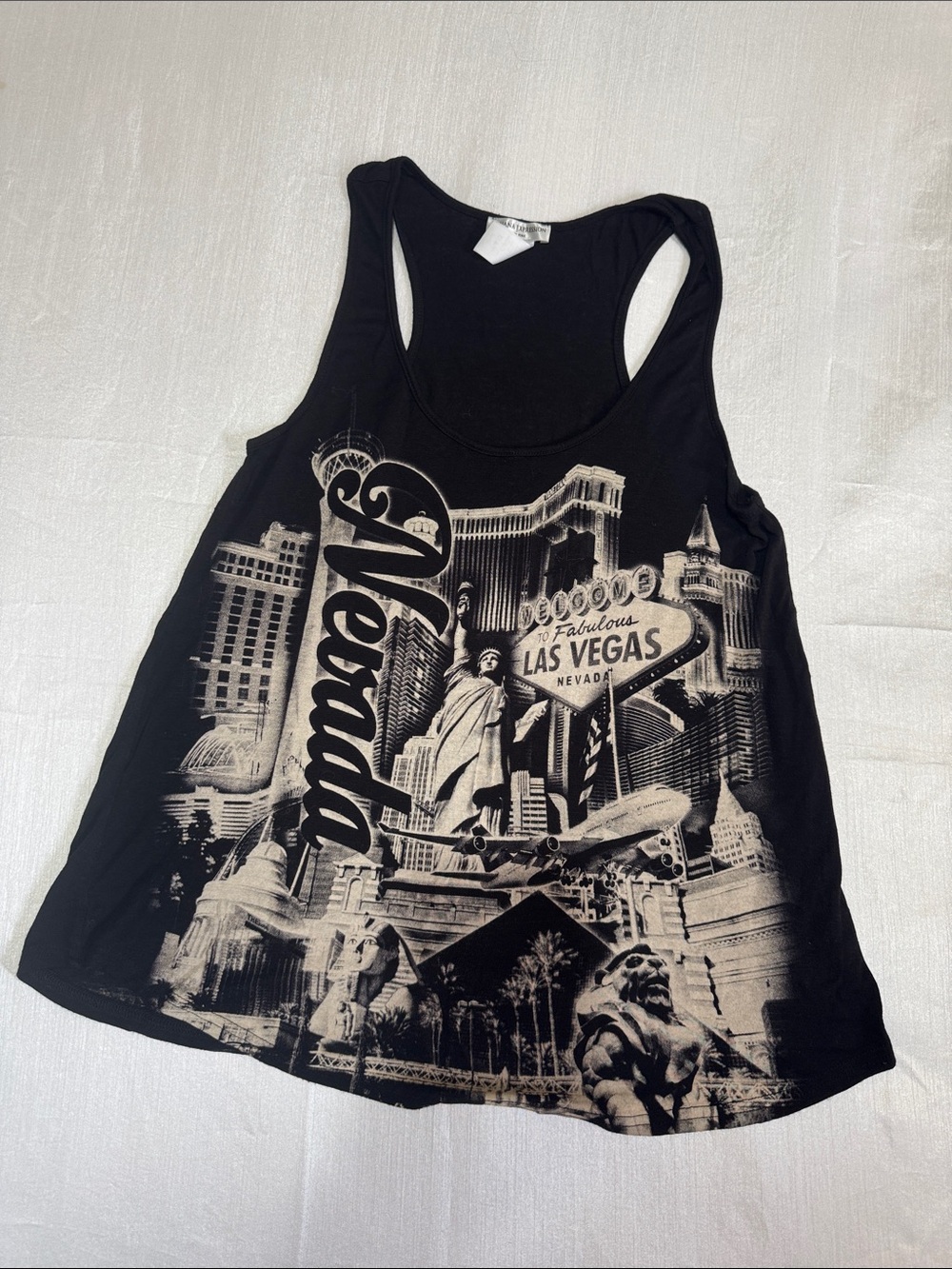 Banana Republic Black Las Vegas Graphic Racerback Tank